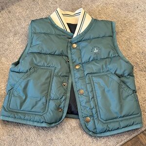 Bonpoint Teal Puffer Vest for Kids reversible